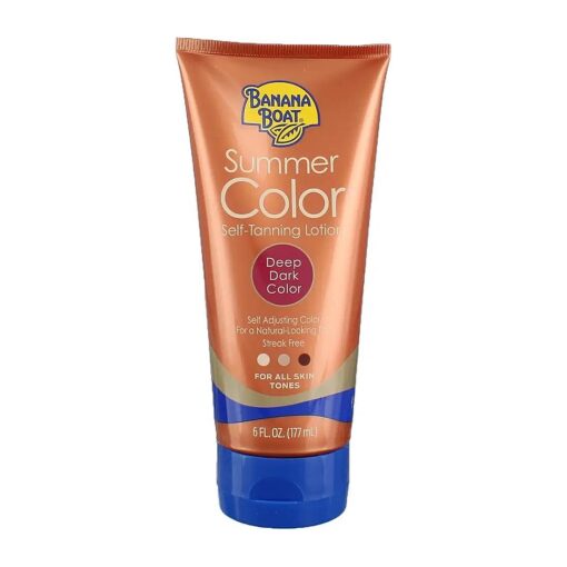 Summer Color Self Tanning Lotion, 6oz | Deep Dark Color for All Skin Tones, Self Tanner Lotion, Gradual Tanning Lotion, Sunless Tanning Lotion, Banana Boat Self Tanner, 6oz ( Pack of 3 )