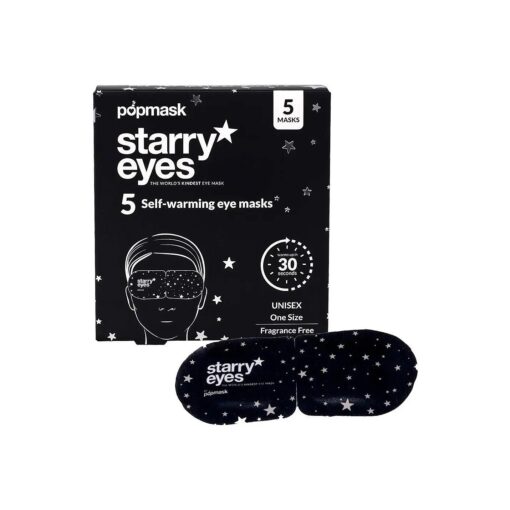 POPBAND Popmask Starry Eyes Self Warming Steam Eye Mask Compress - For Headache Relief, Dry Eyes, Puffy Eyes, And To Help You Sleep - 5 Pack