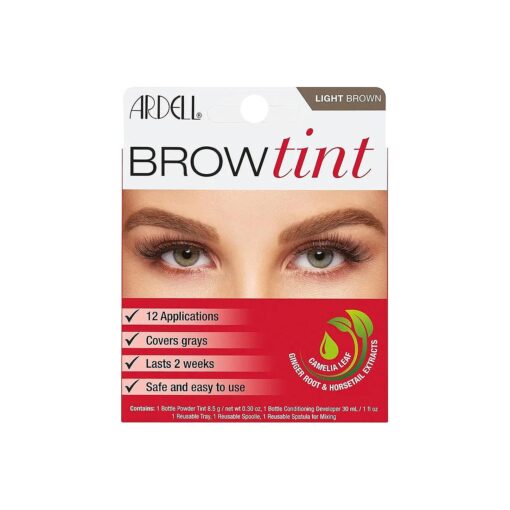 Ardell Brow Tint in Light Brown, Semi-permanent Brow Dye Kit, 1 pack