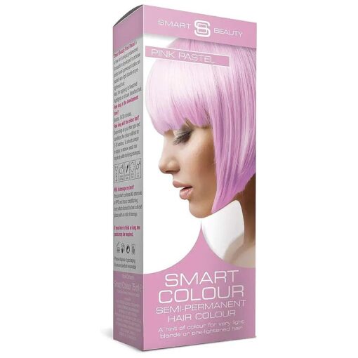 Pink Hair Dye Semi-Permanent, Pastel Pink Hair Dye Perfect for Light Blonde, with Non-Drip Pre Mixed Formulation with Hair Conditioning Cream, No Ammonia, No Peroxide, No Parabens