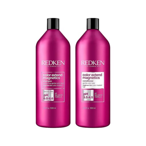 REDKEN Color Extend Magnetics Shampoo & Conditioner Set For Color-Treated Hair | Gently Cleanses & Protects Color | With Amino Acid | Sulfate Free Shampoo