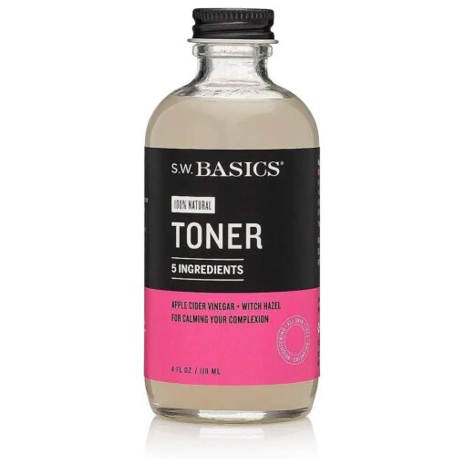 S.W, Basics Toner, Witch Hazel Face Toner for Sensitive Skin and Acne-Prone Skin, Organic and Cruelty Free, 4.0 fl oz