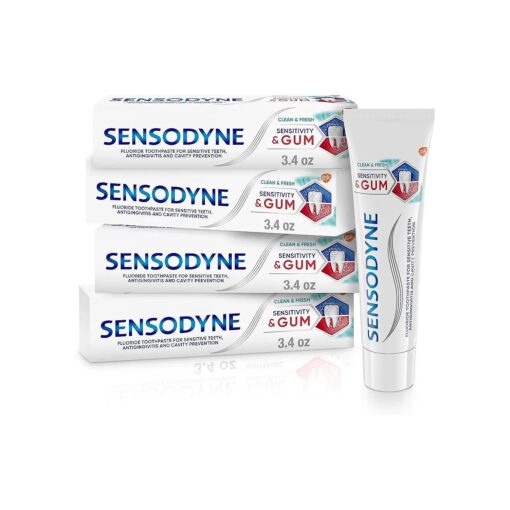 Sensodyne Sensitivity & Gum Sensitive Toothpaste for Gingivitis, Sensitive Teeth Treatment, Clean & Fresh - 3.4 Ounce ( Pack of 4 )