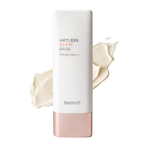 heimish Artless Glow Base SPF 50+ PA+++ 1.4fl.oz/40ml | Moisturizer, Sunscreen to Makeup Base | Cruelty-free, All-In-One, Glowy Skin, All Skin Types, Lightweight, Soft Cream texture, face primer