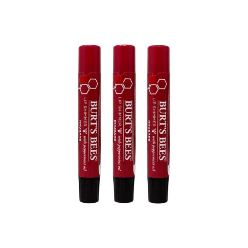 Burt 's Bees Lip Shimmer, Rhubarb 0.09 oz ( Pack of 3 )