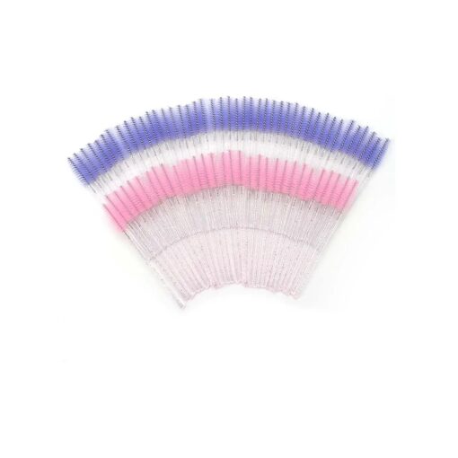 300PCS Disposable Eyelash Brushes - Upgraded Mascara Wands & Makeup Applicators Kit for Eyelash Extensions and Eyebrow Grooming ( Pink and Purple )