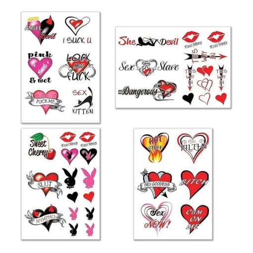 40+ Sexy Naughty Temporary Tattoos for Women Ladies- Adult Fun for Lower Back Legs Arms Butt Stomach