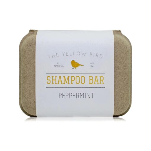 The Yellow Bird Peppermint Shampoo Bar Soap, Sulfate Free, Natural and Organic Ingredients, Anti Dandruff, Itchy Scalp, Psoriasis, Includes Conditioning Argan and Jojoba Oils .