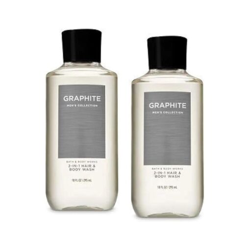 Bath and Body Works 2 Pack Graphite 2-in-1 Hair + Body Wash 10 Oz .