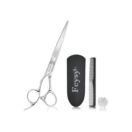 Fcysy Left Handed Hair Cutting Scissors Hair Shears, Professional 6" Left Hand Barber Haircut Salon Scissors, Sharp Lefty Hand Hairdressing Shears Haircutting Scissors for Cutting Hair for Women Men