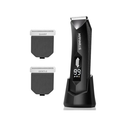 Ball Trimmer for Men - 2 Replaceable Ceramic Blades - Sharp & Gentle, Ball Shaver Men IPX7 Waterproof, Body Trimmer Men with Recharge Dock, Pubic Hair Trimmer Men, 7000RPM Mens Grooming Kit