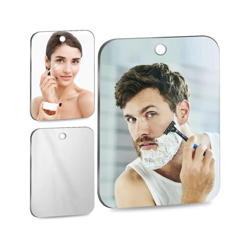 Shatterproof Shower Mirror Shave ( Medium 8" x6" ), Unbreakable Mirror, Lightweight Portable Handheld Mirror, Frameless Makeup Mirror, Travel Shaving Mirror for Shower, Bathroom Wall Mirror