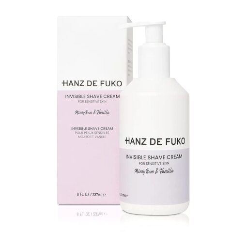 Hanz de Fuko Invisible Shave Cream - Premium Shaving Cream for Sensitive Skin - Hypoallergenic - Sulfate and Paraben Free, 8 oz .