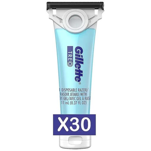 Gillette TREO Razor - Disposable Razors With Built-in Shave Gel, Great for Caregivers ( Pack of 30 )