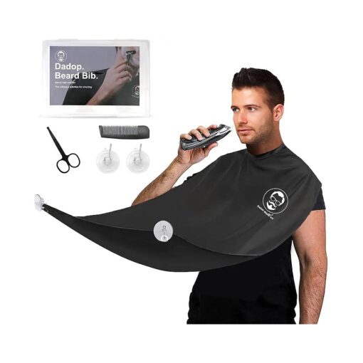 dadop Beard Bib Trimmer Catcher for Shaving, Beard Hair Catcher, Beard Trimming Apron, Christmas Gifts for Him Husband Men