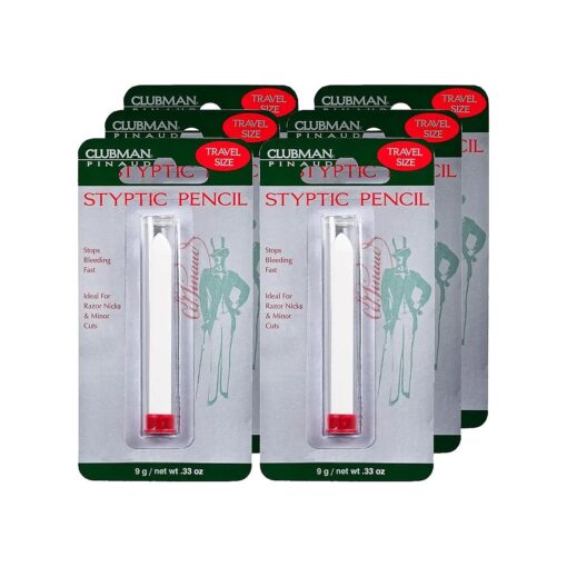 Clubman Pinaud Travel Size Styptic Pencil, Quick Nick & Cut Healing for Shaving, 0.33 Oz ( Pack of 6 )