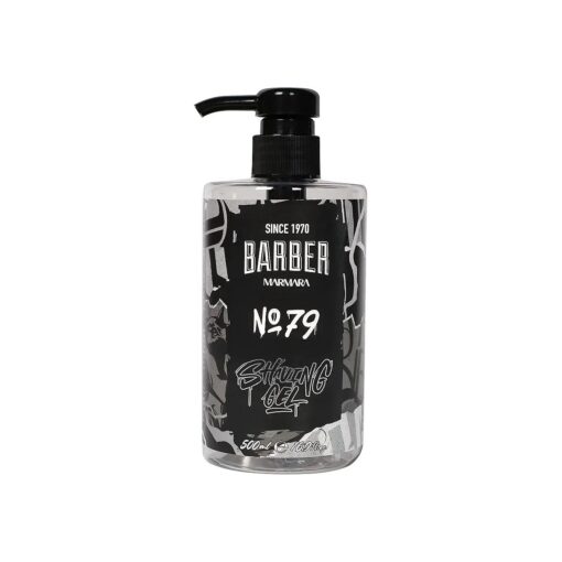 BARBER MARMARA Men 's Shaving Gel No, 79 - Men 's Shaving Gel Transparent 500 ml - Shaving Gel Men - for a Precise Shave of Beard Contours - Optimal Glide - Cools the Skin - with Pump Dispenser