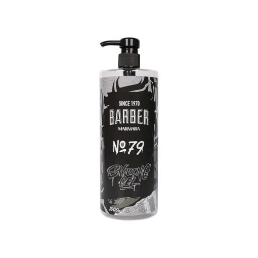 BARBER MARMARA Men 's Shaving Gel No, 79 - Men 's Shaving Gel Transparent 1000 ml - Shaving Gel Men - Precise Shaving of Beard Contours - Does Not Foam - Cools the Skin - with Pump Dispenser