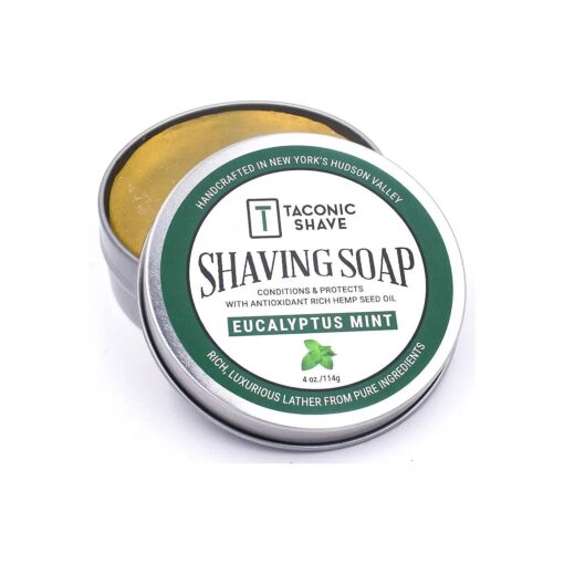 Taconic Shave Barbershop Quality Shaving Soap for Men with Anti-Oxidant Rich Seed Oils - Moisturizing Shaving Soap for All Skin Types ( Eucalyptus Mint )