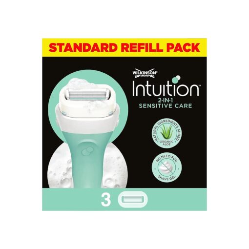 WILKINSON SWORD - Intuition Sensitive Care For Women | No Shave Gel Needed | Pack of 3 Razor Blade Refills