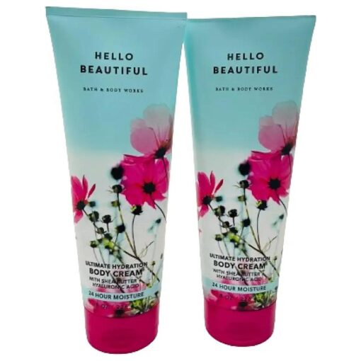 Bath and Body Works 2 Pack Ultra Shea Body Cream 8 Oz, ( Hello Beautifuls )