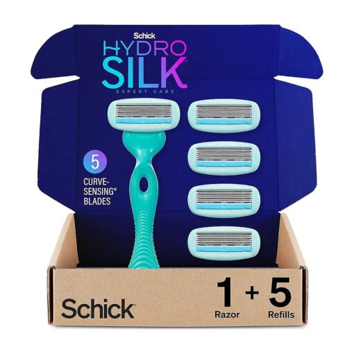 Schick Hydro Silk Sensitive Skin Razor for Women With 5 Moisturizing Razor Blade Refills