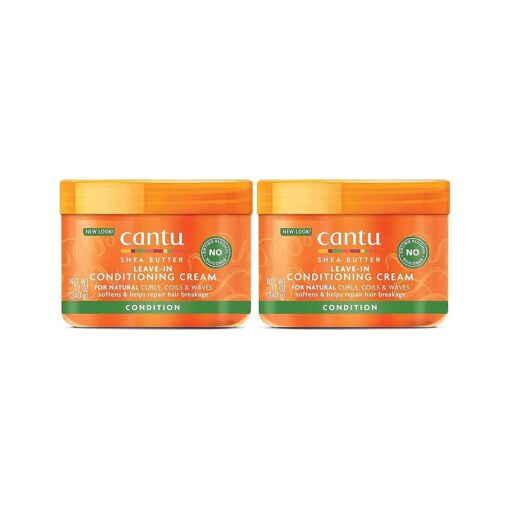 Cantu Leave-In Conditioning Cream for Natural Hair with Pure Shea Butter, 12 oz ( Pack of 2 ) ( Packaging May Vary )