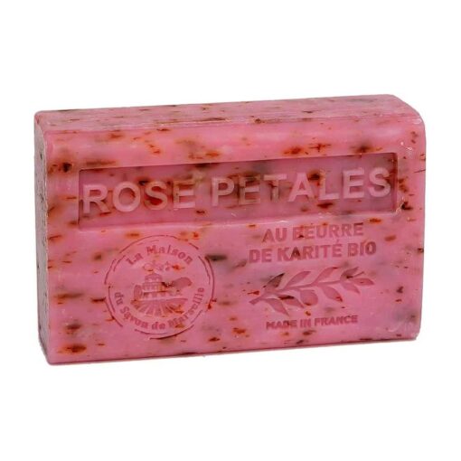 Shea Butter Perfumed Exfoliating Bar Soap ( Rose Petals )