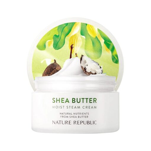 Shea Butter Steam Cream Moist 100 ml / 3.38 fl, oz, Moisturizer, Facial Cream, Vitamin, Nourishing, Skincare, Sensitivity, Protective Barrier