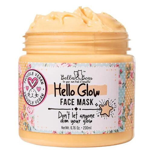 Bella & Bear Hello Glow Face Mask for refining and brightening - Vegan - 6.7oz