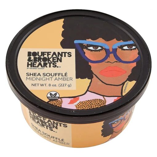 Scented Whipped Shea Butter for Skin | Moisturizing African Raw Shea Butter, Almond Oil and Coconut ( Midnight Amber Souffle, 8oz )