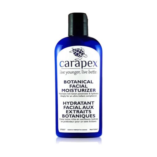 Carapex Botanical Facial Moisturizer, Anti Aging Face Cream with Vitamin E, Hyaluronic Acid & Shea Butter for Sensitive, Dry, Combination or Oily Skin, Fragrance Free 4oz