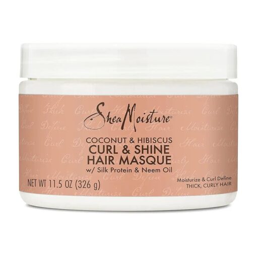 SheaMoisture Hair Mask Coconut & Hibiscus for Dry Curls Hair Mask with Shea Butter 11.5 oz