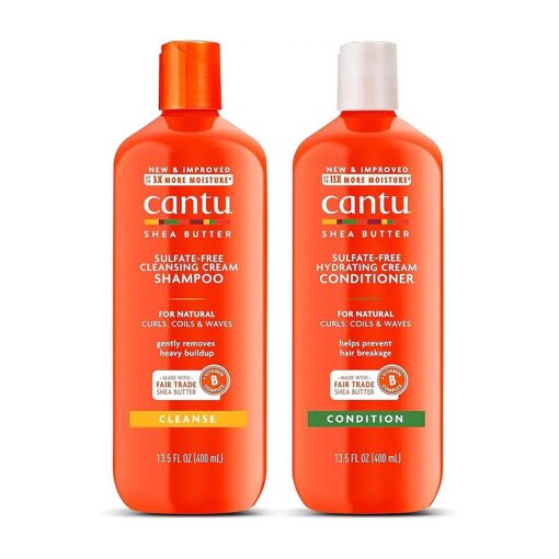 Cantu Shampoo & Conditioner with Shea Butter for Natural Hair, 13.5 fl oz ( Pack of 2 )