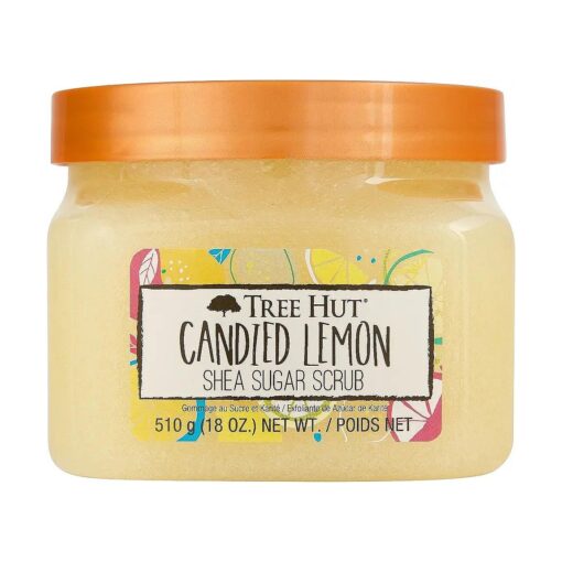 Tree Hut Shea Sugar Scrub Candied Lemon, 18oz, Ultra Hydrating and Exfoliating Scrub for Nourishing Essential Body Care