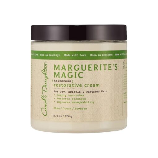 Carol 's Daughter Marguerite 's Magic Restorative Conditioning Cream for Thick Curly Natural Hair- Hair Moisturizer for Dry, Damaged Hair - Made with Shea and Cocoa Butter, 8 oz