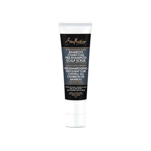 SheaMoisture African Black Soap Bamboo Charcoal Pre-Shampoo Scalp Scrub, 4 Fl Oz