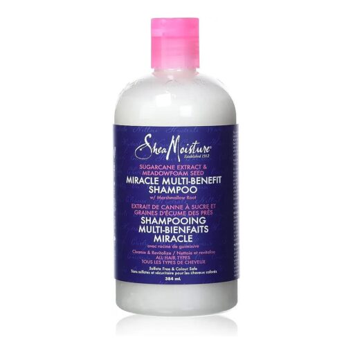 SheaMoisture Silicone Free Shampoo for Dry Hair Sugarcane Extract and Meadowfoam Paraben Free Shampoo 13 oz