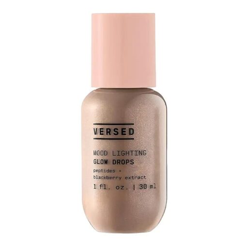 Versed Mood Lighting Luminizing Glow Drops, Sheer Bronzed - Liquid Highlight & Bronzing Drops with Illuminating Light-Reflecting Pigments - Antioxidants & Hydrating Hyaluronic Acid - Vegan ( 1 fl oz )