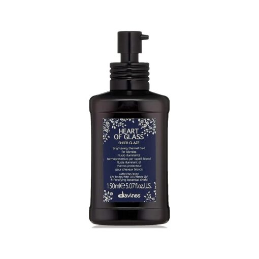 Davines Heart of Glass Sheer Glaze for Blonde Care, Leave On Thermal Styling Support, Add Shine And Heat Protect, 5.07 fl, oz .