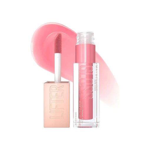 Maybelline New York Lifter Gloss Hydrating Lip Gloss with Hyaluronic Acid, Gummy Bear, Sheer Light Pink, 1 Count