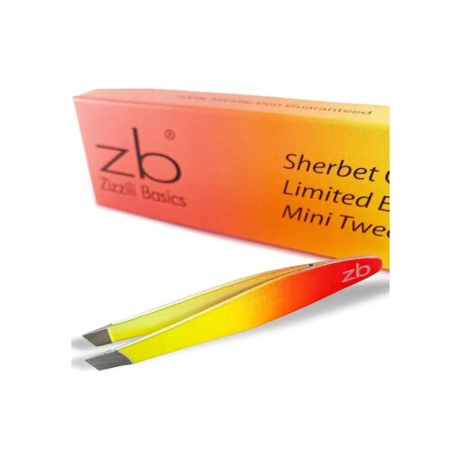 Mini Slant Tweezers - Best Tweezers for Eyebrow, Facial Hair Removal and your Precision Needs ( Sherbet )