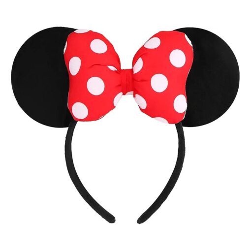 Mouse Ears Headband for Women Girls Boys, Sequin Bow Headbands Classic Glitter Party Princess Decoration Cosplay Birthday Christmas Party