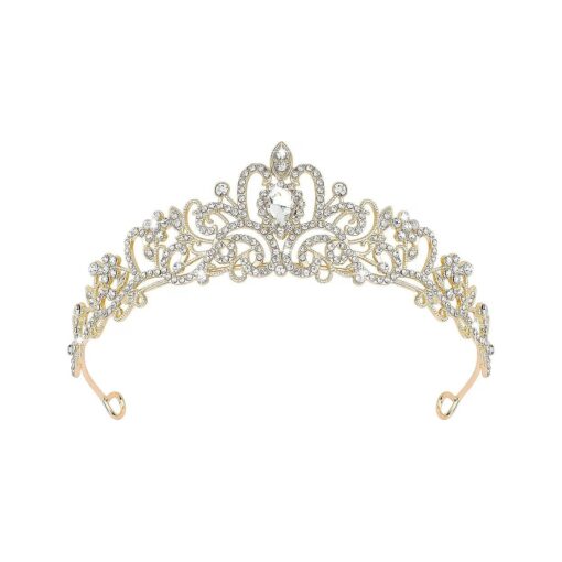 CIEHER Gold Tiara Crowns for Women Girls Princess Crown Tiaras for Women Tiaras for Girls Bridal Wedding Prom Quinceanera Birthday Crown Christmas Crown Gifts Hair Accessories for Women Girls