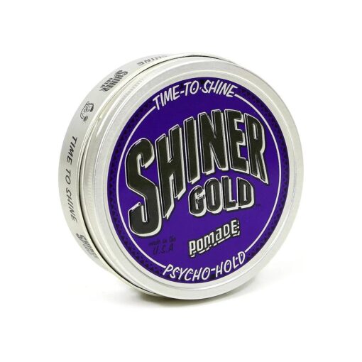 Shiner Gold Psycho Hold Pomade | Extreme Hold | High Shine | Water-based | Coconut Scent, 4oz