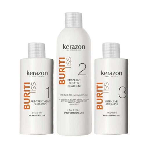 Clarifying Shampoo with Brazilian Keratin Treatment and Intensive Hair Mask KIT Tratamiento de Keratina Alisado 120ml, Packaging may vary .