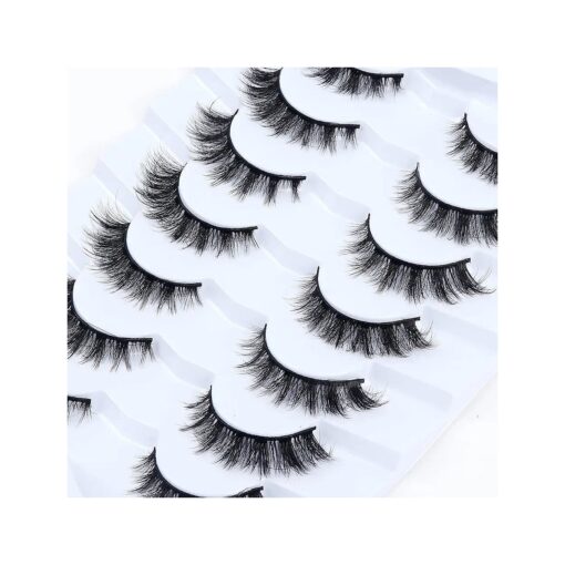 Lashes Short Cat Eye Lashes 13mm Fluffy False Eyelashes Wispy 7 Pairs 3D Faux Mink Lashes SF86