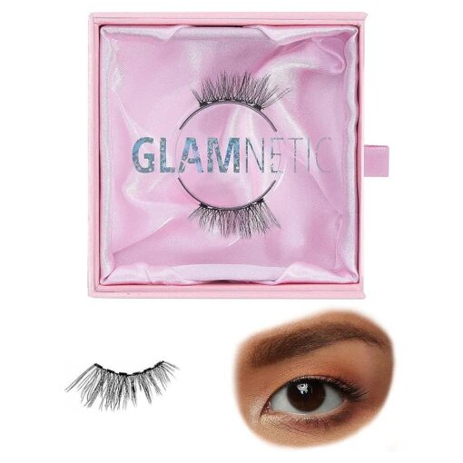 Glamnetic Magnetic Half Lashes - Princess | Natural Looking Half Lash Set, Short Cat Eye Flared, 6-Magnet Band, Reusable Eyelashes Small Eyes, Up to 60 Wears - 1 Pair