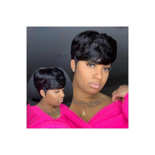 FCHW-wig Short Hair Wigs For Black Women Short Pixie Cuts Wigs For Black Women Short Straight Ladies Wigs Synthetic Short Wigs For Women African American Women Wigs ( SW2116 )