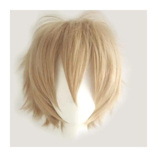 S-noilite Women Mens Male Short Fluffy Straight Hair Wigs Anime Cosplay Party Dress Halloween Costume Wig Linen Blonde